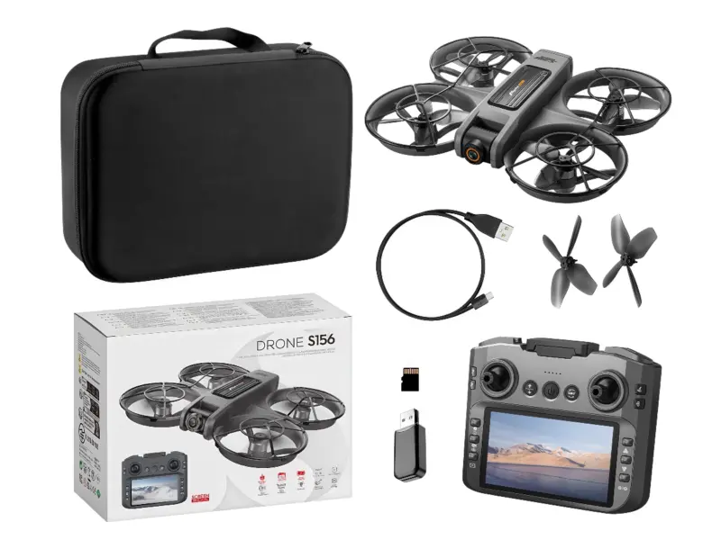 S156 (2) Humfly S156 WiFi FPV Drone with 4.9" LCD Screen Controller, 480P Dual Camera, Optical Flow Hover, 360° Obstacle Avoidance